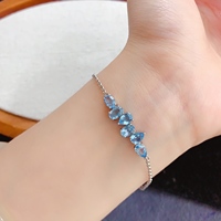 Vente en gros d'usine, bracelet en argent sterling 925 de luxe pour femmes, chaîne fine, topaze naturelle, nouveau design, bijoux personnalisés