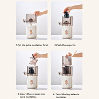 Exprimidor eléctrico portátil de masticación lenta de 200ml, Mini USB, extractor de jugo de fruta de prensa en frío inversa para uso doméstico en Hotel RV