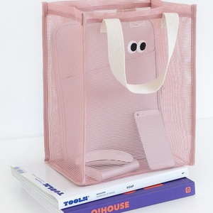 Large-eyed Breathable Mesh Tote Bag Portable <b>Toiletries</b> <b>Storage</b> Beach Swimming Bathroom Organizer Rectangle Non-Woven Fabric - Product Image 3