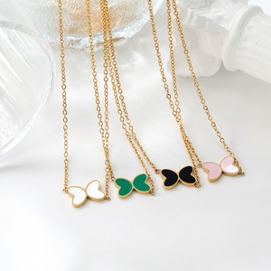 สร้อยคอแฟชั่นคริสตัลขายส่ง สไตล์เกาหลี สแตนเลสชุบทอง 18K ประดับเพชรซิคอนรูปดอกไม้เล็กๆ สำหรับผู้หญิง - Product Image 1