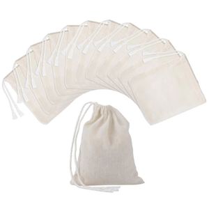 Sac de shopping en coton personnalisé avec logo imprimé, sac fourre-tout réutilisable, coton biologique, toile de mousseline, fermeture à cordon, sac cadeau pour bijoux - Product Image 6