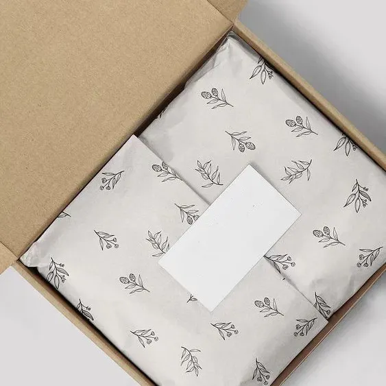 Papel de embalagem de roupas personalizado, papel para embrulhar roupas