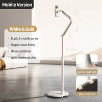 Support de téléphone portable FEIXIANG L59 réglable en hauteur, flexible, en acier au carbone et alliage d'aluminium, pour les appels vidéo, les cours, l'utilisation sur le bureau