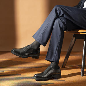 Nouvelles Chaussures Habillées et Formelles pour Hommes en Cuir Pleine Fleur, Style Automne, pour Mariage, Rehaussantes, Imperméables et Respirantes - Product Image 6