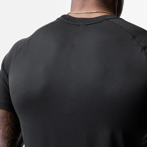 Verano transpirable verano hombres usan slim fit cuello redondo malla manga corta Camiseta con dobladillo dividido - Product Image 4