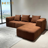 Canapé sectionnel moderne à compression avec accoudoirs incurvés, vente directe fabricant, emballage sous vide, version tissu pour salon
