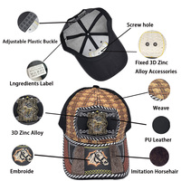 Gorra de Béisbol Unisex de 6 Paneles con Logotipo Metálico 3D, Estampado en Serigrafía, de Poliéster/Algodón, con Cierre a Presión, para Pesca, Playa, Estilo Denim