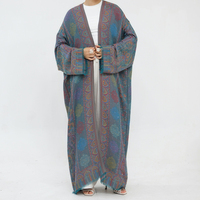 Nouvelle Abaya Islamique 2026 pour Femme, Robe Musulmane en Pashmina Jacquard avec Strass, Cardigan Abaya, Robe Abaya Ouverte Modeste de Dubaï avec Hijab