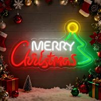 Enseigne lumineuse de Noël pour décoration murale, couleurs personnalisables, étanche IP67, utilisation publicitaire et directionnelle