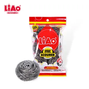 LIAO-estropajo de bola de alambre de acero inoxidable aisi410, 20g, multiusos, a granel