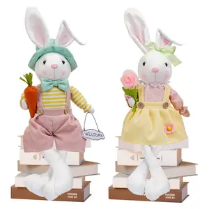 Lapin de Pâques poupée fleur radis Beadleg printemps jardin Figure décoration décoration de la maison cadeau de Pâques décor de Pâques