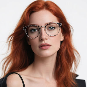 نظارات نسائية عتيقة بنمط دائري شفافة بإطار من الأسيتات بنمط دائري عتيق - Product Image 1