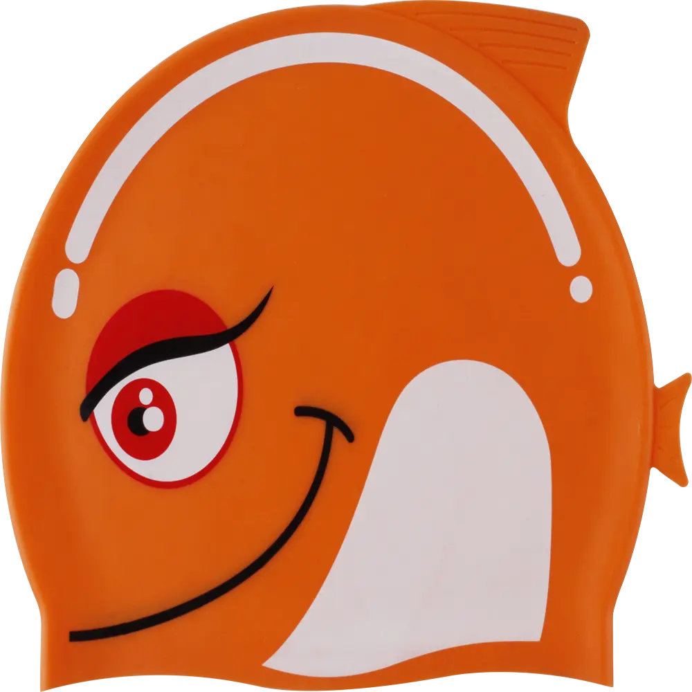 Hot Sale Custom Logo Fish-Shaped Swimming Cap Best Quality Silicone Swim Cap Kids Children Adults Cartoon Bathing Accessory