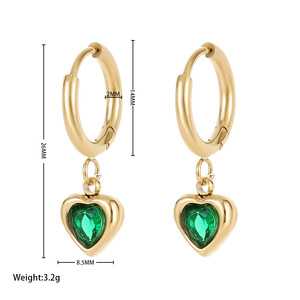 Light Luxury PVD Gold Plated <strong>Stainless</strong> <strong>Steel</strong> Zircon Drop Earring for Girlfriend Lady Everyday <strong>Jewelry</strong> - Product Image 2