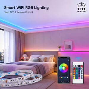 Tira <span class=keywords><strong>de</strong></span> Luces <span class=keywords><strong>LED</strong></span> RGB Inteligente con WiFi, DC12V 24V, <span class=keywords><strong>Multicolor</strong></span>, Control Remoto por Aplicación Tuya, <span class=keywords><strong>Cinta</strong></span> <span class=keywords><strong>LED</strong></span> Flexible para Decoración <span class=keywords><strong>de</strong></span> Hogar Inteligente - Product Image 4