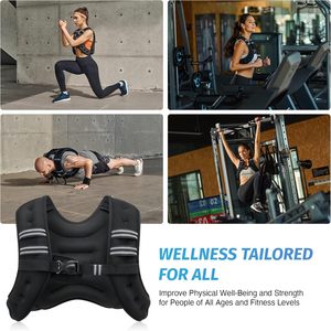 Gilet lesté de fitness réglable et personnalisé, doux pour la peau, avec sacs de sable améliorés pour la marche, la course à pied, le jogging et l'entraînement - Product Image 5