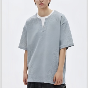 <span class=keywords><strong>Polo</strong></span> Casual Oversize da Uomo Estivo Nero con Scollo a V Manica Corta in Maglia 100% Cotone - Product Image 1