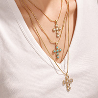 coloré chaîne serpent en acier inoxydable plaqué or 18 carats collier de superposition délicat en cristal rond pour les femmes