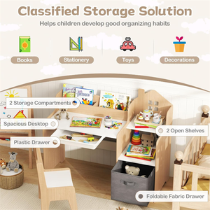 Bon marché <span class=keywords><strong>Table</strong></span> et chaise modernes en bois <span class=keywords><strong>multi</strong></span>-<span class=keywords><strong>activités</strong></span> pour enfants avec tiroir d'étagère pour le salon - Product Image 5