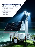 Torre de Iluminación Solar Portátil de Alta Calidad con Paneles Solares de 2*455W, 4*60W LED, Elevación Manual Eléctrica, IP67, MPPT 20A, para Jardín