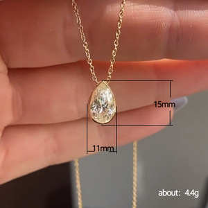 Collana con Ciondolo a Goccia a Forma di Pera per Donne, Gioielli di Moda per Matrimoni e Feste - Product Image 5