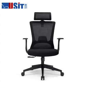 Höhen verstellbarer Manager Büro Sessel Möbel Executive Arbeit Schwarz Drehbarer Büro Mesh ergonomischer Stuhl mit Rad
