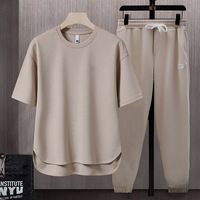 Nieuwe collectie heren sportkleding gym casual effen shirt korte broek 2-delige set groothandel logo borduurwerk heren T-shirt set