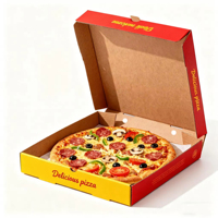 Boîte à pizza en carton ondulé Kraft à bas prix avec logo personnalisé, design personnalisé, conception de boîte alimentaire pour la livraison à emporter