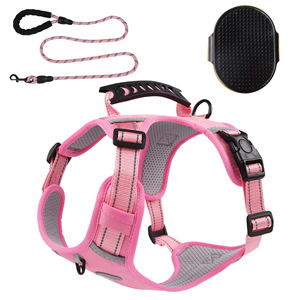 ชุดสายจูงสุนัขพร้อมสายจูงและแปรงเสริมสวยไนล่อนเกรดทหารไม่ดึงสายรัดสะท้อนแสงสำหรับสุนัข - Product Image 2