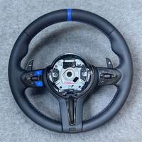 Volant de voiture en cuir pleine fleur avec bande bleue, boutons M1 M2, standard OEM, pour BMW F11 F20 F21 F22 F30 F31 F32 E60 E71 E90