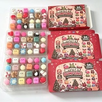 Agent Wanted Dumpling Squishy Rubber Bestseller Calendrier 24 jours Boîte aveugle Jouet à presser à rebond lent Jouet anti-stress 14 +.