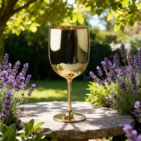Verres à vin en plastique incassable galvanisés or 15oz personnalisés gobelet à vin rouge réutilisable pour cadeaux d'affaires fête mariage