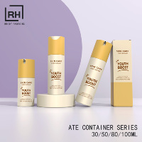 Flacons pompe airless blancs brillants AS de 30 ml, 50 ml, 100 ml, bleu ciel, pour crème contour des yeux et sérum de soin, avec ouverture facile
