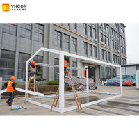Kits de maisons préfabriquées en conteneurs, maisons miniatures, toit pointu détachable, installation rapide, taille personnalisable pour bureau, immeuble, appartement