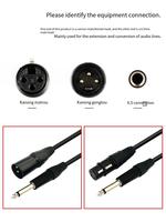 Câble audio professionnel 3M XLR mâle vers femelle 6,35 mm en cuivre pour microphone et instrument de musique