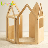 Maison de jeu pliable en bois moderne pour enfants avec 2 options pour chambre, salle de jeux, crèche et salle de classe Montessori