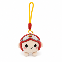 Porte-clés en peluche mignon avion astronaute - Polyester doux avec rembourrage en coton PP, motif brodé, jouet anti-stress (personnalisable)