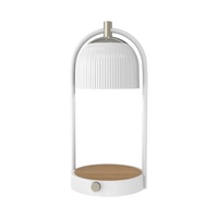 Lampe de chevet moderne en métal avec double port USB, design flexible, gradation infinie, alimentation CC, charge sans fil pour appareils mobiles