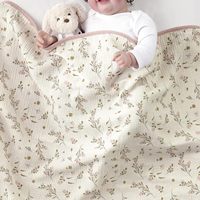 Couverture en mousseline à volants pour nouveau-nés, 4 couches, 100% coton biologique, pour bébé fille