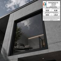 Fenêtre fixe en aluminium moderne à panneau large pour façade de magasin de détail contemporain
