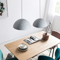 Lampe suspendue LED en feutre PET en forme de dôme rouge, avec fonction acoustique, lumière blanc chaud, CRI 90, taille moyenne, pour la maison, le bureau, l'hôtel, style européen