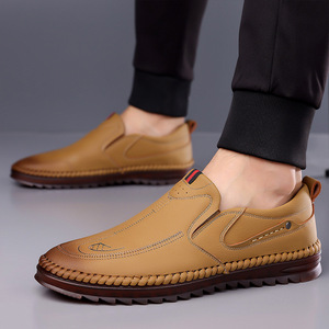 Mocasines para Hombre, Sin Cordones, Punta Redonda, Color Sólido, Suela de Goma Antideslizante, Zapatos para Conducir, Zapatos Casuales de Otoño - Product Image 2