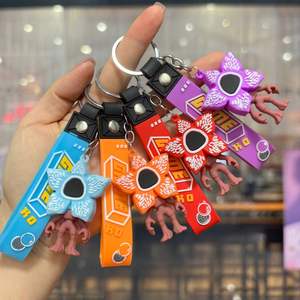 Nuevo <span class=keywords><strong>Llavero</strong></span> de <span class=keywords><strong>Stranger</strong></span> <span class=keywords><strong>Things</strong></span>, Flor que Come Hombres, Eleven, <span class=keywords><strong>Dustin</strong></span>, Muñeco Eleven, Colgante Hecho a Mano, Regalo - Product Image 1