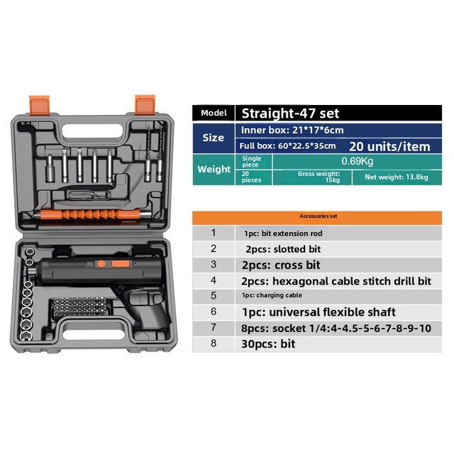 Customized Small Household Electric Drill and Screwdriver Set Power Tools with 1-Year Warranty Rechargeable Lithium Battery