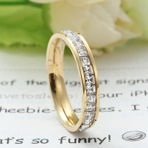 Yunnique Women's Multi-color Yellow Gold <b>Ring</b> with Diamond Accents Geometric Design Gift Jewelry - Product Image 2