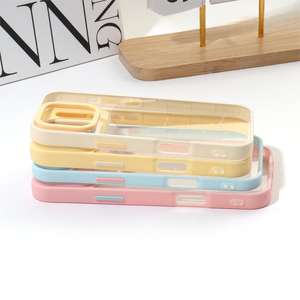 Suitable for iPhone 17 Pro case, acrylic color-blocking resin with cream gel groove design, full coverage shockproof <b>phone</b> case - Product Image 2