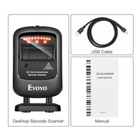 Lecteur de codes-barres 2D de bureau Eyoyo EY-2200, lecteur de codes QR, fil USB, numérisation automatique, lecteur de codes-barres de bureau pour supermarché, magasin de détail