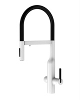 Robinet de cuisine moderne à poignée unique en laiton avec bec flexible pivotant pour eau chaude et froide