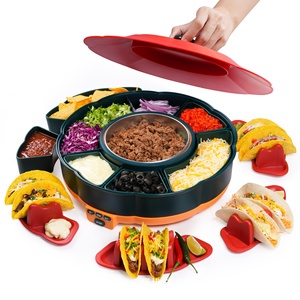Olla Eléctrica de Aluminio con Revestimiento Antiadherente de 150W para Tacos Mexicanos, Panqueques, Pollo, Burritos, con Bandeja Giratoria - Product Image 1
