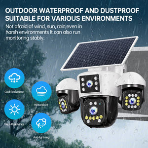 Caméra CCTV extérieure solaire 12MP AOV <span class=keywords><strong>4</strong></span> objectifs <span class=keywords><strong>4</strong></span> vues en direct 360° °   Caméra de sécurité PTZ Détection humaine Vision nocturne couleur IP66 - Product Image 5